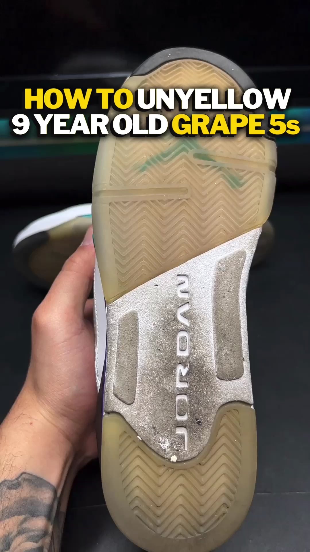 How to unyellow 5s air jordan how to clean jordan 5s air jordan how to restore air jordan 5 using the best sneaker cleaner “NuAntidote” and the best sole sauce “Drip Sole Sauce” sneaker cleaner near me