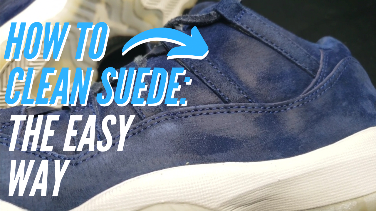 Load video: How To Clean Suede Shoes Tutorial on Air Jordan 4 “Royalty”