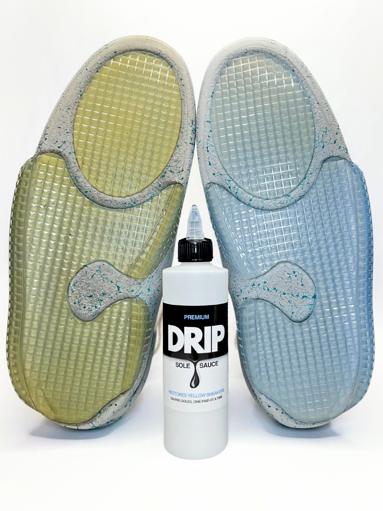 How to unyellow soles how to clean sneakers how to restore sneakers using the best sneaker cleaner “NuAntidote” and the best sole sauce “Drip Sole Sauce” sneaker cleaner near me icy sole restoration