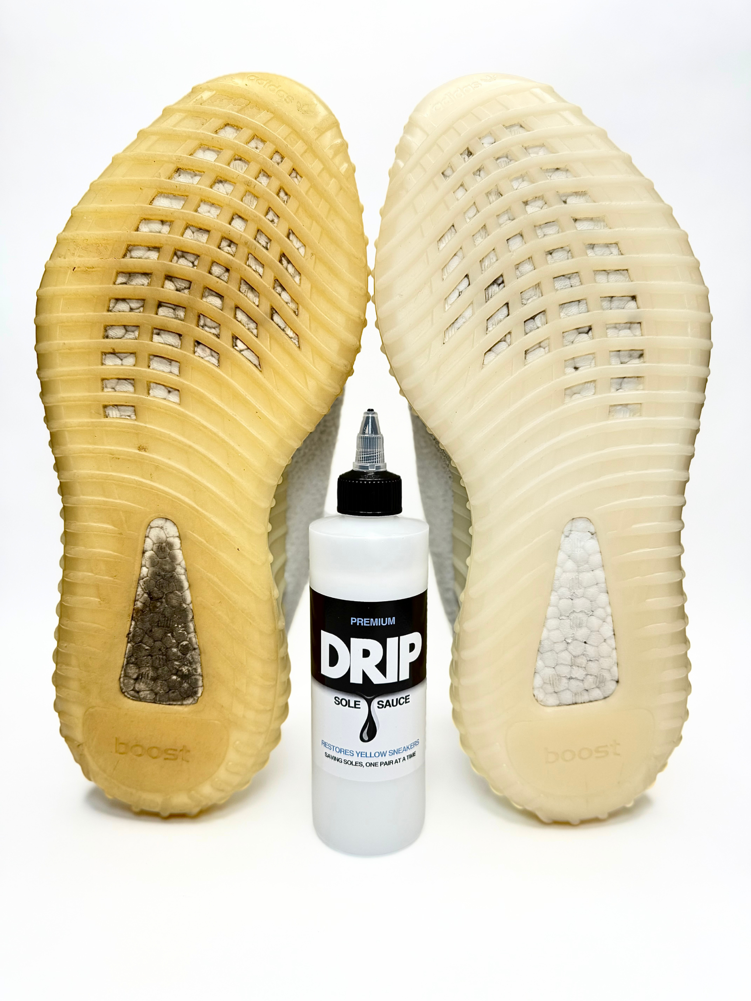 How to unyellow yeezy 350 how to clean yeezy 350 how to restore yeezy 350 using the best sneaker cleaner “NuAntidote” and the best sole sauce “Drip Sole Sauce” sneaker cleaner near me icy sole restoration