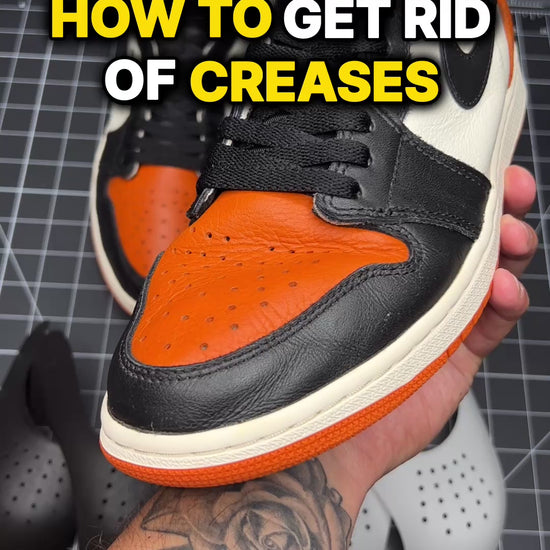 how to fix creases in your sneakers. This is the Before & After of Air Jordan 1 Shattered Backboards with and then without Crease Shields.  